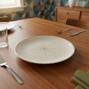 Homer Laughlin Atomic Modern Star Bread Plate, Mid-Century Ceramic Dinnerware